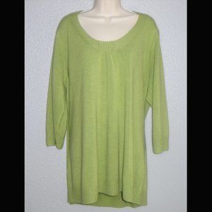 Avenue Design Green / Celery 3/4 Sleeve Sweater 4X
